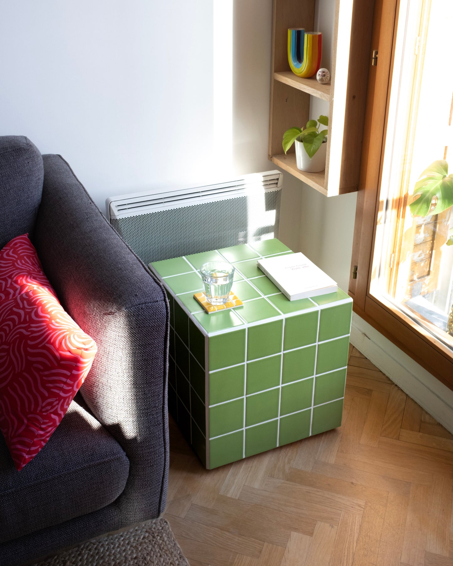 UBIK 40 - Matte green ceramic cube (eco-friendly collection)