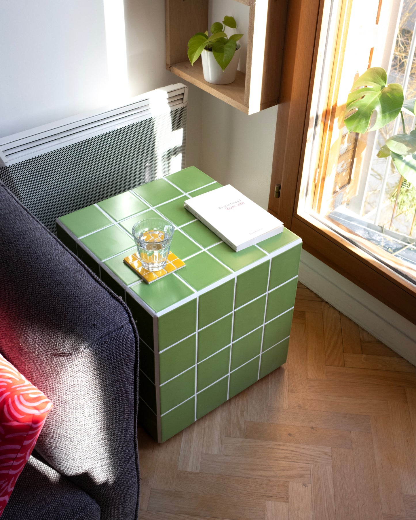 UBIK 40 - Matte green ceramic cube (eco-friendly collection)