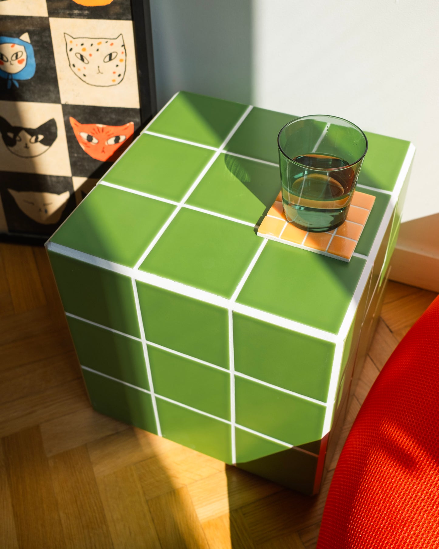 UBIK 30 - Matte sky blue ceramic cube