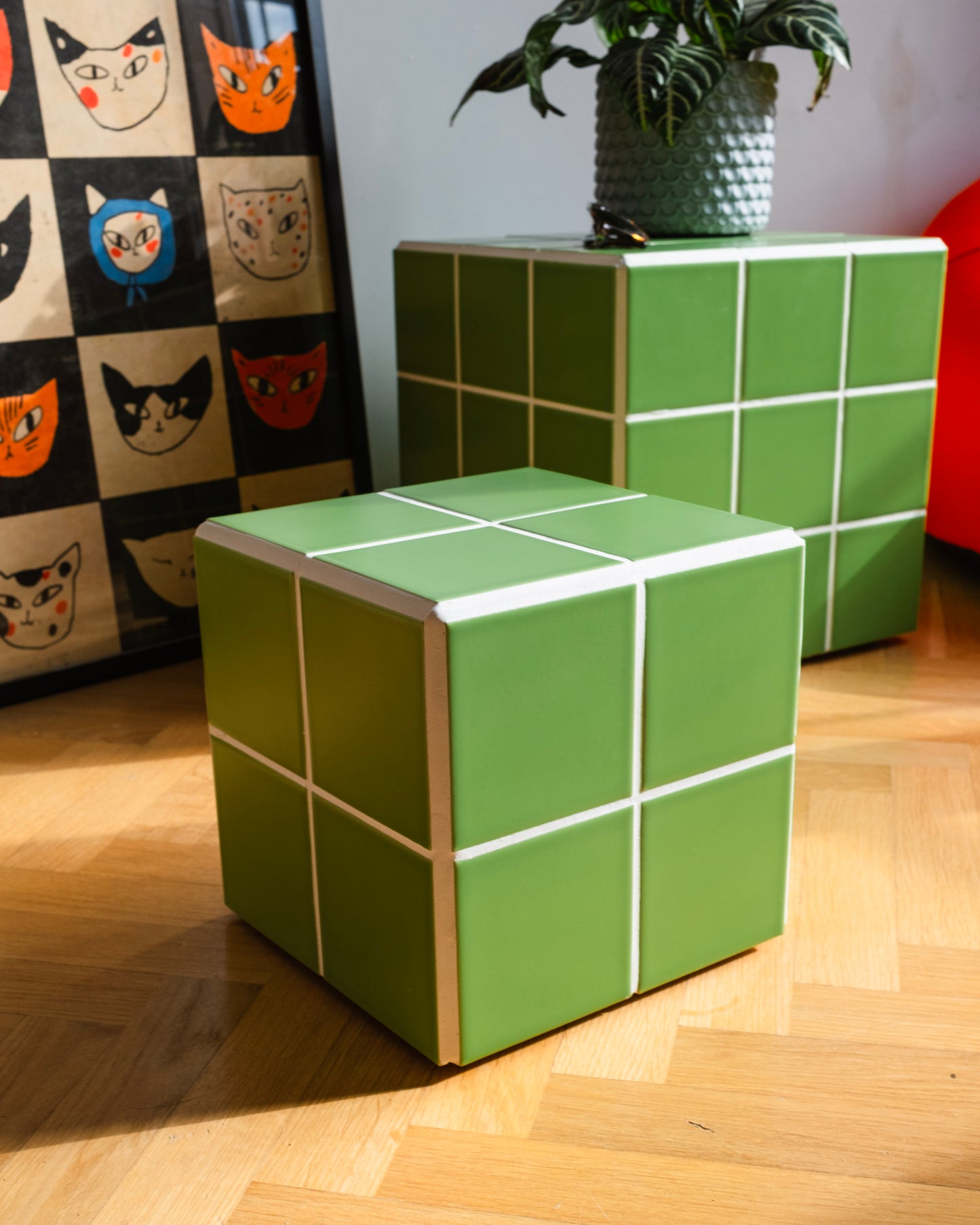 UBIK 20 - Matte blue ceramic cube (eco-friendly collection)