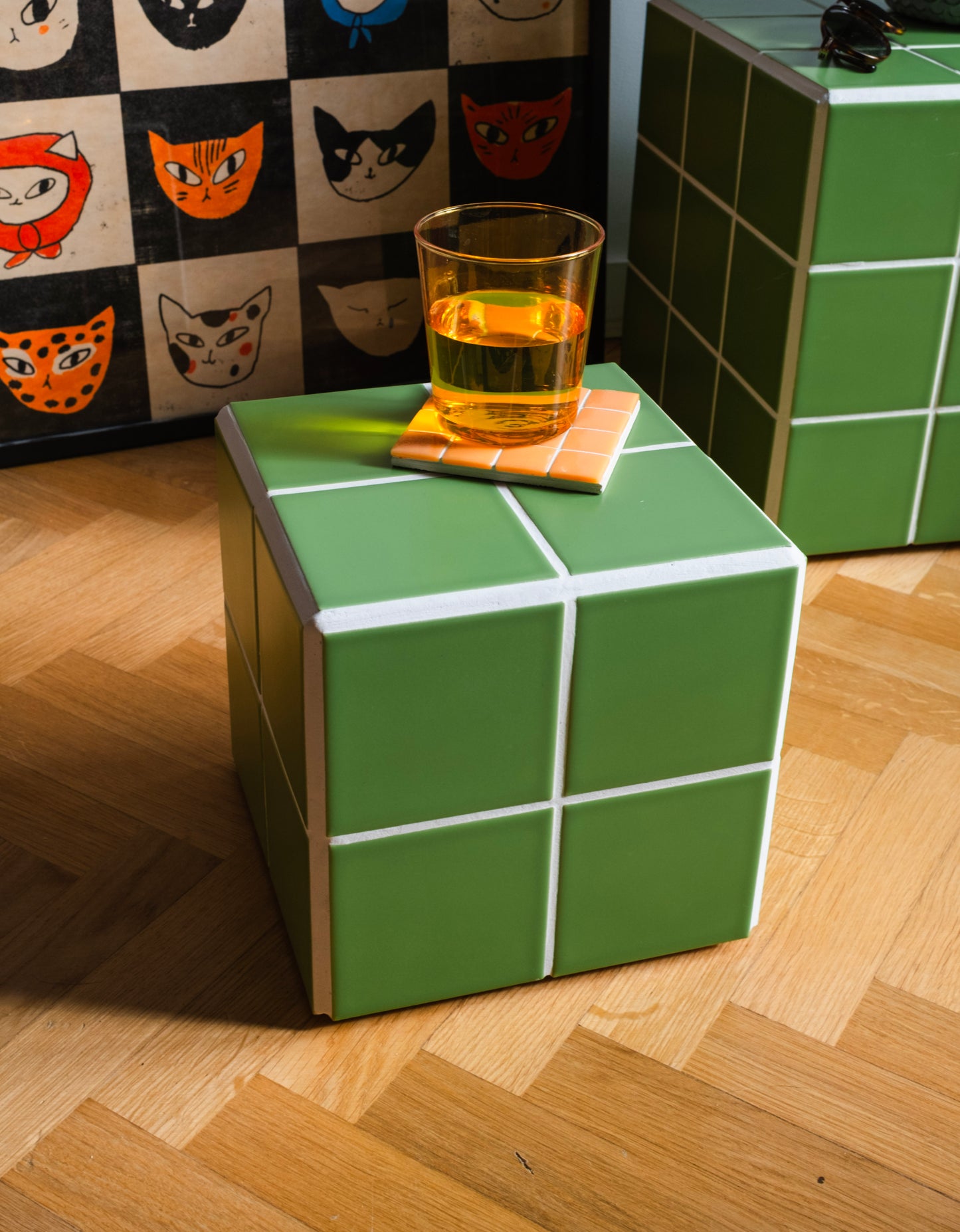 UBIK 20 - Matte blue ceramic cube (eco-friendly collection)