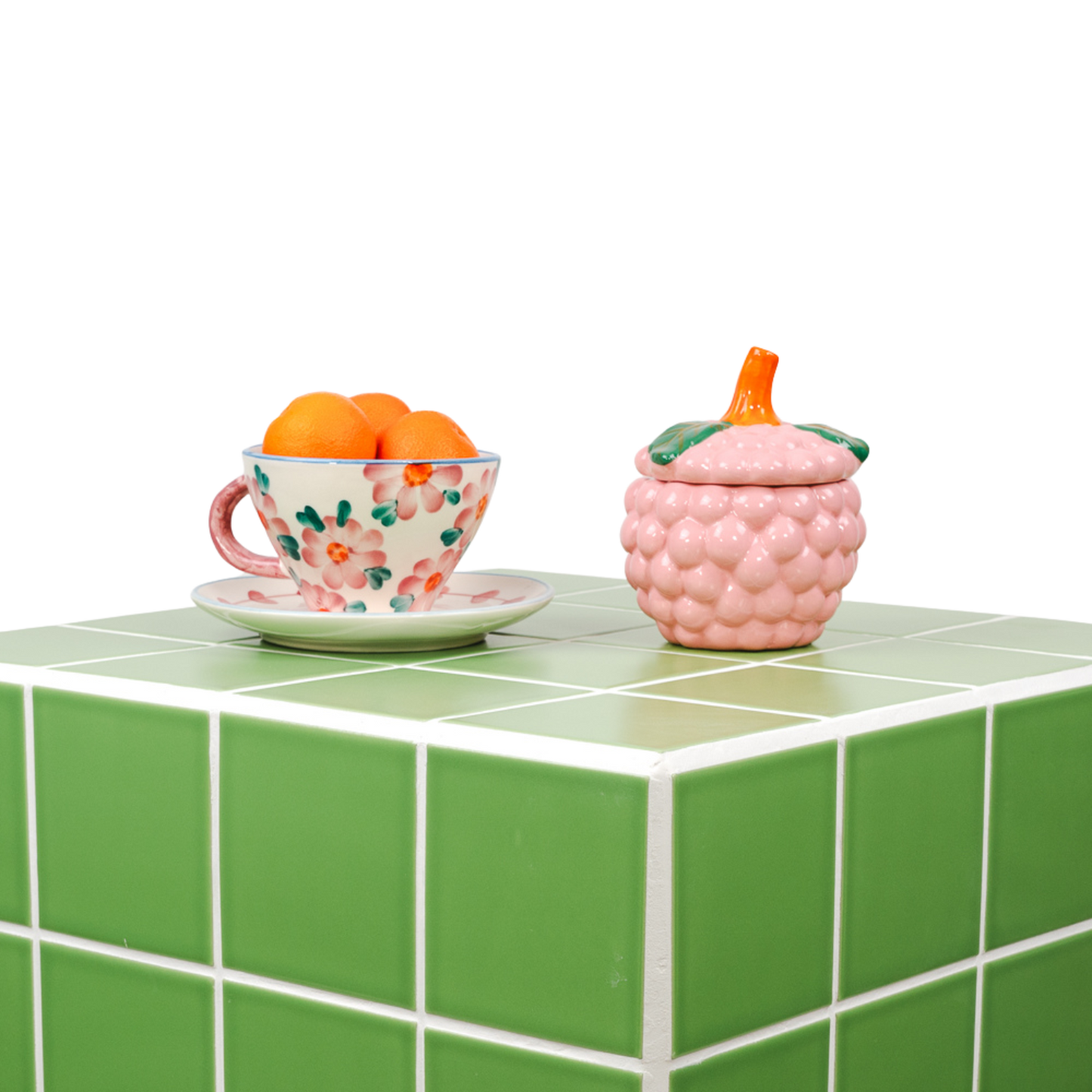 UBIK 40 - Matte green ceramic cube (eco-friendly collection)