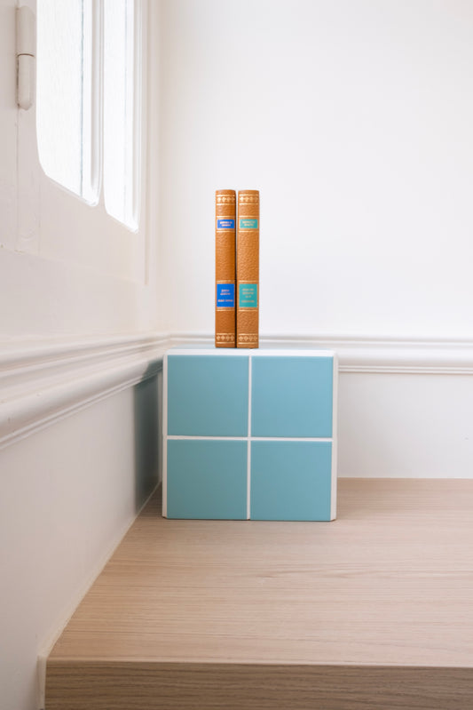 UBIK 20 - Matte blue ceramic cube (eco-friendly collection)