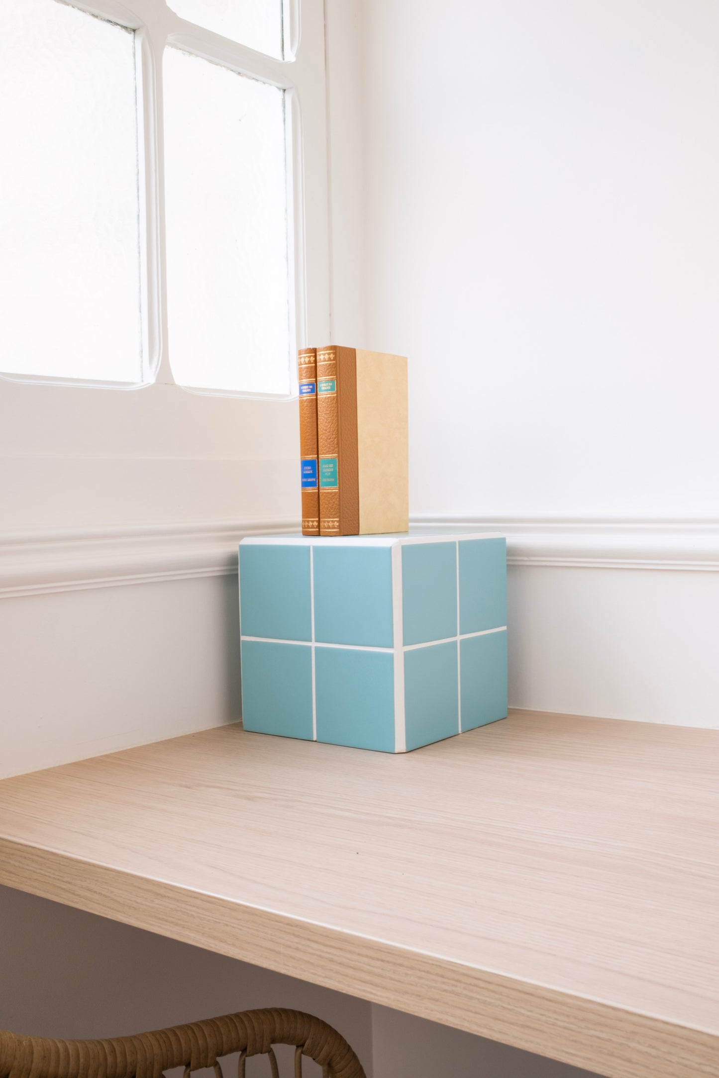 UBIK 20 - Matte blue ceramic cube (eco-friendly collection)