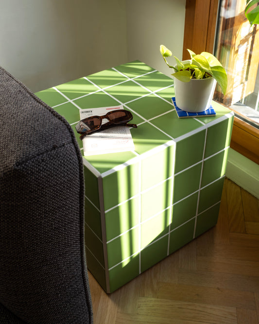 UBIK 40 - Matte green ceramic cube (eco-friendly collection)