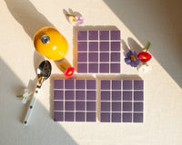Lot de dessous de verre en émaux prune – DISK EMO
