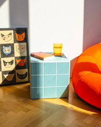 UBIK 30 - Matte sky blue ceramic cube