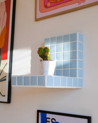 ELLA 20 - The glass tiled shelf - Sky blue