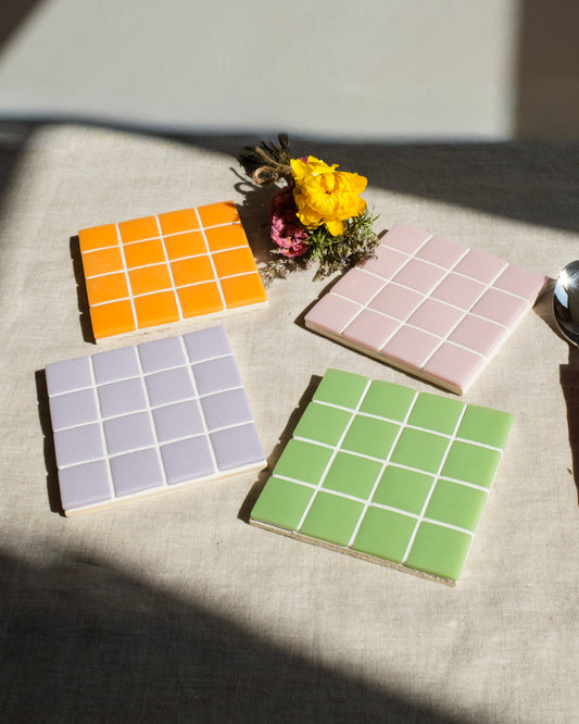 Dessous de verre DISK EMO - Collection Pastel x4