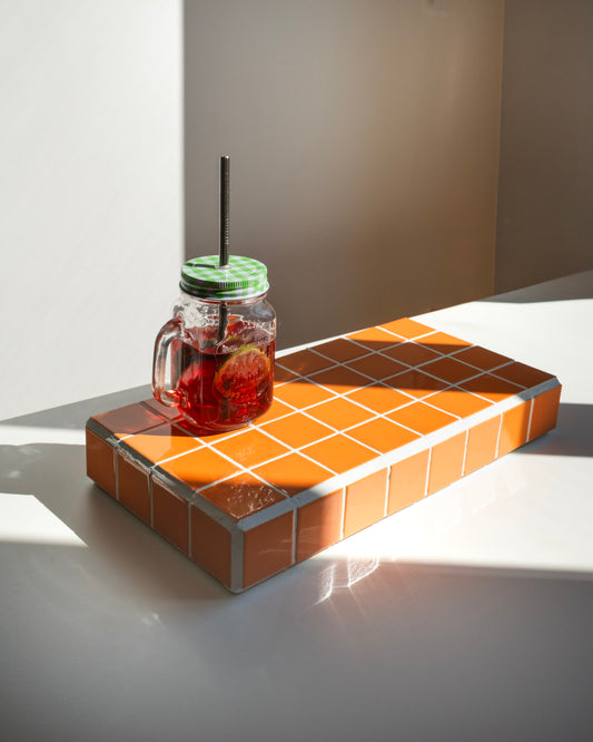 Plateau de présentation en Céramique Orange - Horizon