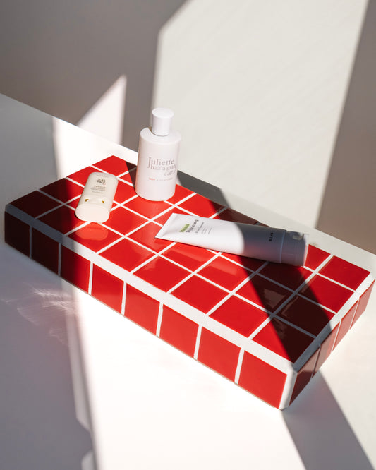 Plateau de présentation en Céramique Rouge - Horizon