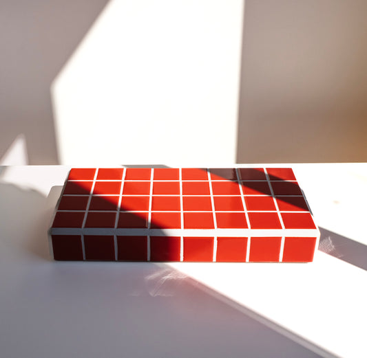 Plateau de présentation en Céramique Rouge - Horizon