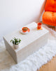 Table basse design en céramique blanc ivoire mat – CAPSULE
